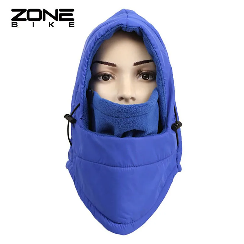 blue ZONEBIKE непромокаемая зимняя теплая шапка для езды на велосипеде, теплая флисовая хлопковая Ветрозащитная маска для лица, Балаклава для сноубординга, спортивный шарф - Цвет: blue