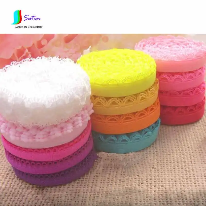 Яркое эластичное кружевное полотно материал с краями для рукоделия одежда