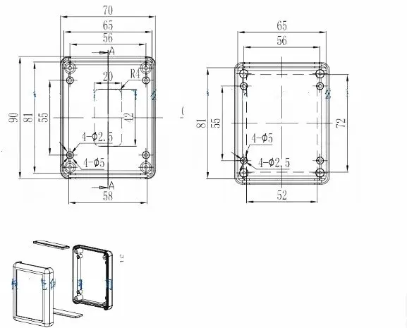 10 шт. пластиковый abs Электрический корпус 90*70*28 мм Небольшая распределительная коробка пластиковый корпус чехол для pcb diy коробка электронный szomk