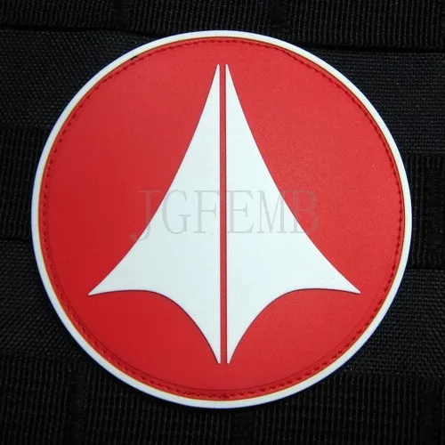 Светящийся красный Robotech Macross U. N. SPACY 3D ПВХ патч PB458