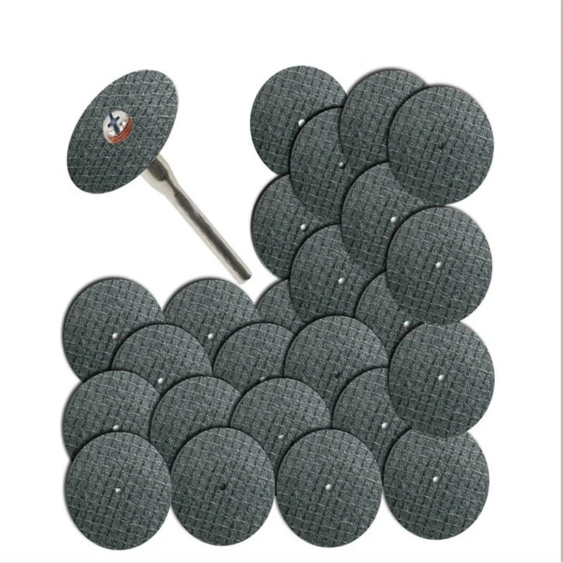 

25pc Fiberglass Reinforced Cut Off Wheel Disc w/ 2 Mandrel 1/8" Fit Dremel Tool
