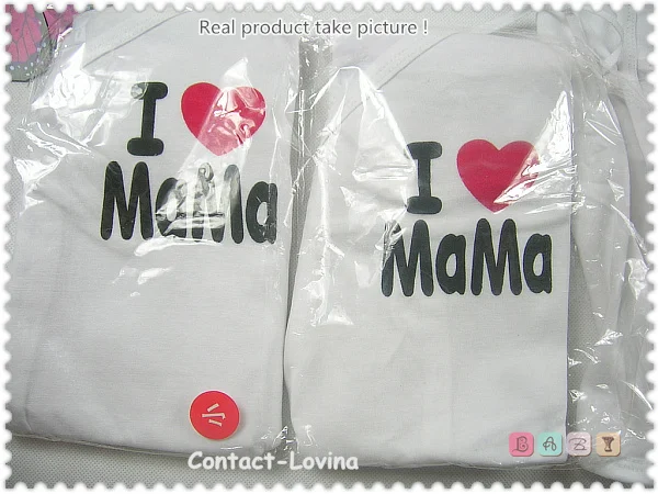 Рекламных I LOVE Mama and love papa Детский комбинезон для малышей 2 компл./лот денег