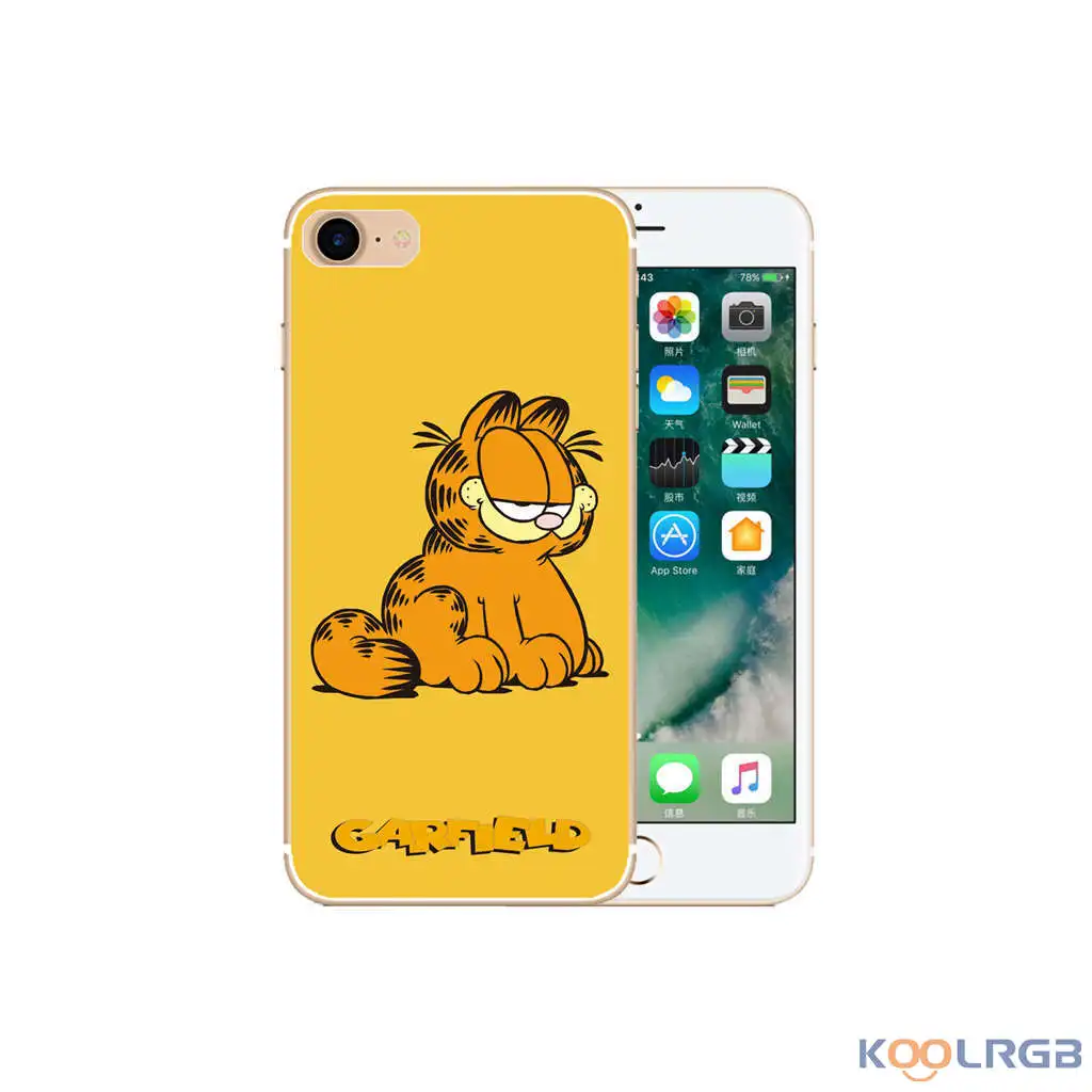 Koolrgb популярных силикона tpu case мода прекрасный печати printed шаблон garfield cat для iphone 7 |