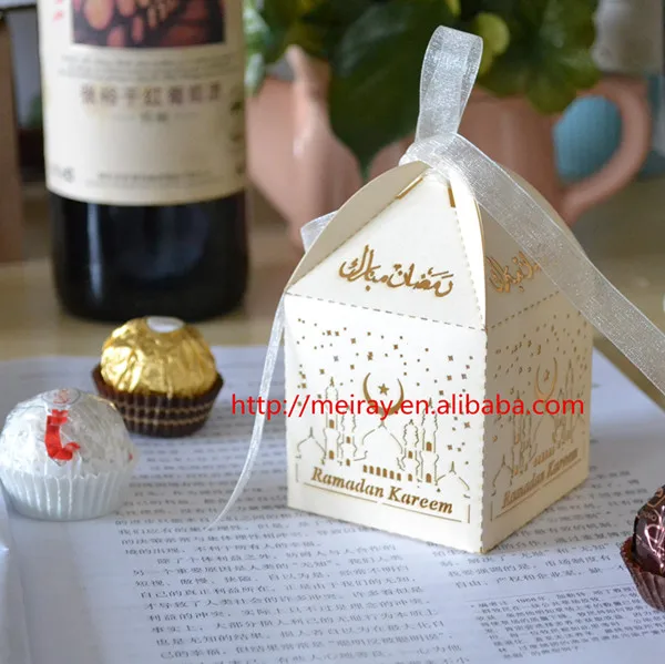 30 шт. Золотая свадебная Подарочная коробка для Eid Mubarak, лазерная резка, роскошные свадебные украшения, коробки для конфет от AliExpress WW
