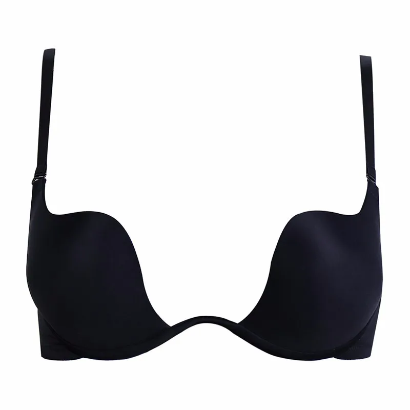 Baiclothing Женская Гладкий Бесшовные многоходовой Невидимый underweir Многофункциональный U Форма бюстгальтер нижнее белье Для женщин 32 34, 36, 38, A, B - Цвет: Black