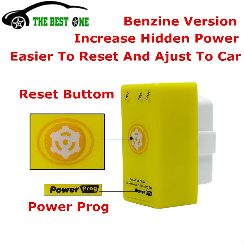 Новый дизайн с кнопкой сброса питания Prog OBD2 бензиновый автомобильный чип тюнинг