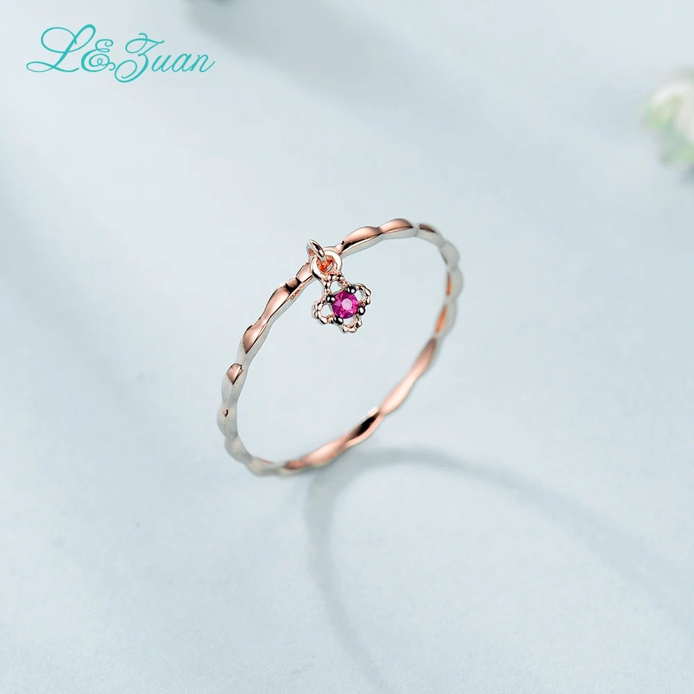 L &amp zuan ювелирные изделия из рубина розовое золото натуральный красный камень