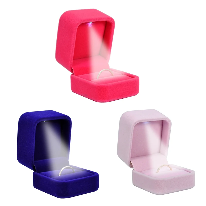 1 шт. модное кольцо коробка со светодиодной шкатулкой подарок свадебное