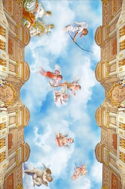 Настенные 3d обои для телевизора фона потолка пейзаж фрески потолок|3d wall paper|wall