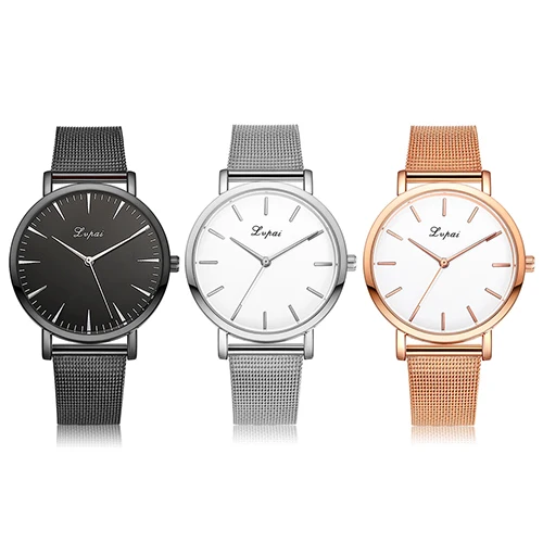 Женская мода без номера циферблат Нержавеющая сталь сетка Группа Бизнес