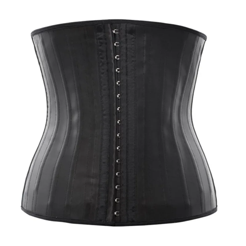 

Women Black 100% Latex Corset Plus 25 Steel Boned Waist Trainer Corsets Underbust Waist Trainer Corset Corselet