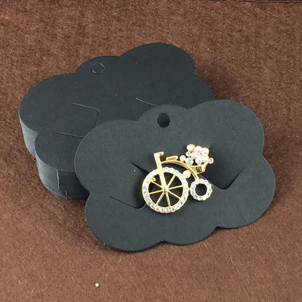 Free Shipping 400PCS Blank Kraft Paper Hairpin Card Hair Clip Scalloped Jewelry Cardstock Display Cards Accept custom logo | Украшения и