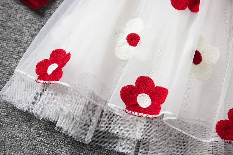 Красные синие детские платья для девочек платье принцессы с длинными рукавами