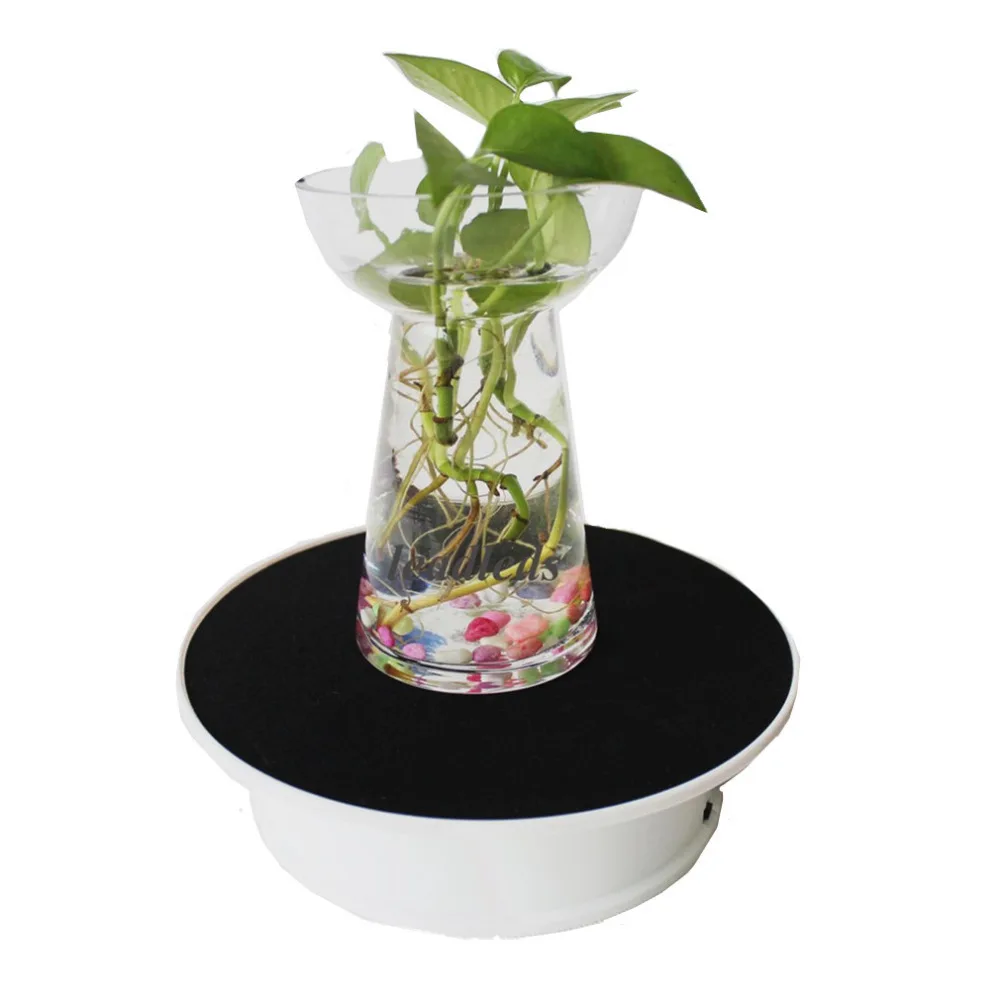 Электрическая вращающаяся витрина поворотный стол черная бархатная основа для