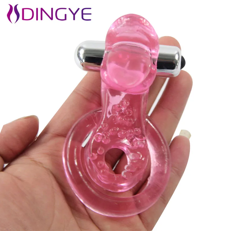 Dingye 2016 Силиконовое кольцо с двойным кольцом вибрирующее для члена секс игрушки
