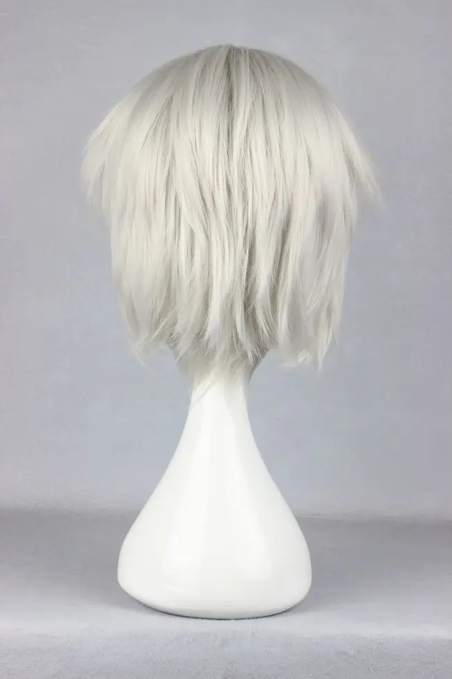 MCOSER 35 см синтетический короткий серебристо-белый Высокая температура волокна парик WIG-213B