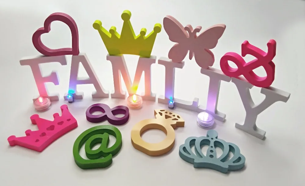 30 см отдельно стоящие искусственные деревянные белые буквы