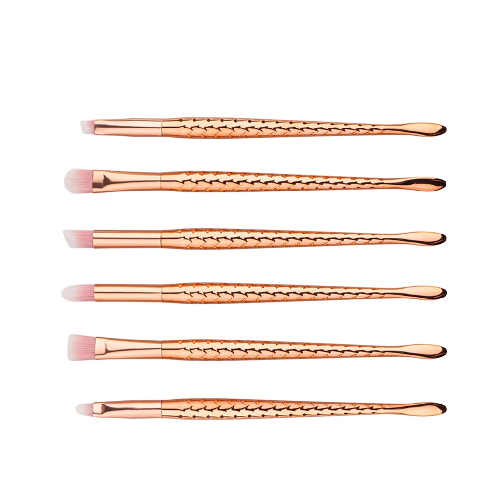 6 шт. Роза Золотой Тон Ручка нейлон волос Основа для макияжа лица Румяна Расчёски