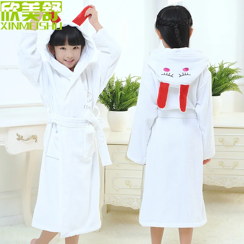 Most Thickening Cotton children bathrobes towel material hat bathing child bathrobe | Женская одежда