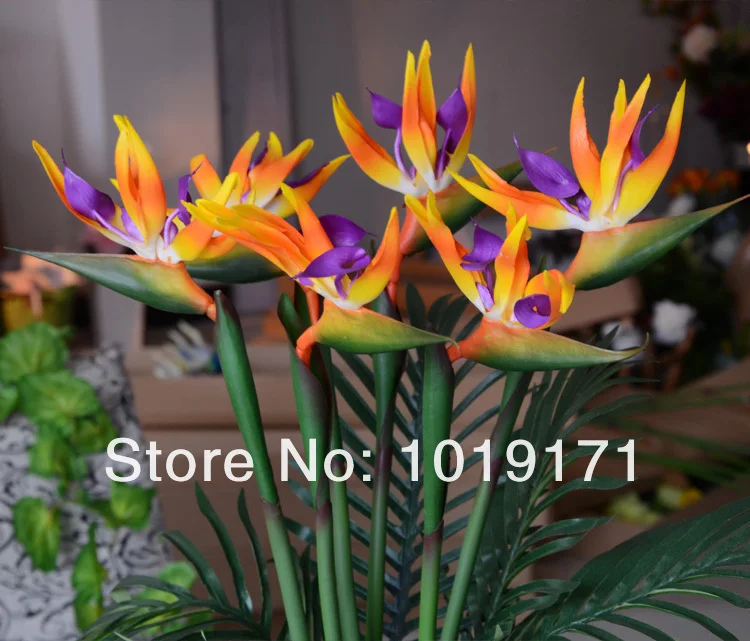 80 см х 3 шт искусственная кожа Strelitzia Reginae paradiis птица цветок Свадебный дом офисная мебель Декор 3 цвета F327