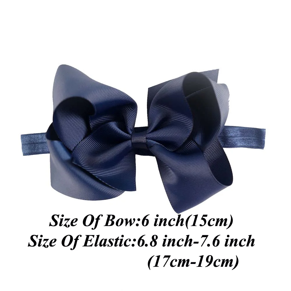 40 шт./лот 20 цветов простой ленточный бант повязка на голову с резинкой для девочек