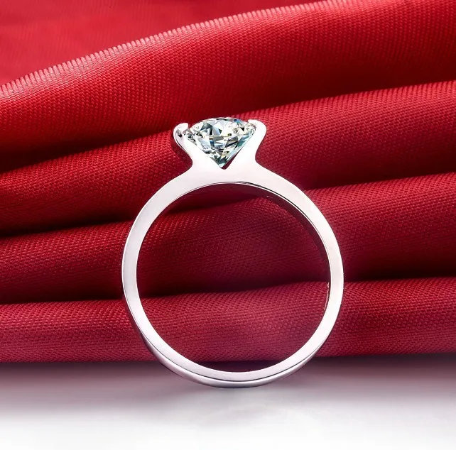 Топ бренд стиль 1CT Solitaire синтетический бриллиан 750 Золотое обручальное кольцо для женщин потрясающее обручальное кольцо A-OK качество навсегда