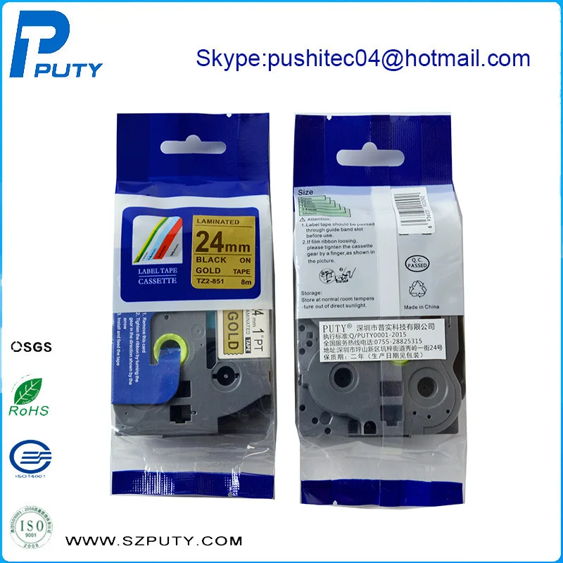 Оптовая продажа 10 шт./лот 24 мм черный на золотой совместимый чернильный этикетка