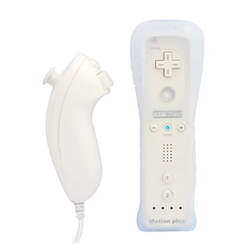 2 в 1 беспроводной пульт дистанционного управления для nintendo для wii Встроенный Motion Plus пульт дистанционного Nunchuk игровой контроллер+ чехол совместимый
