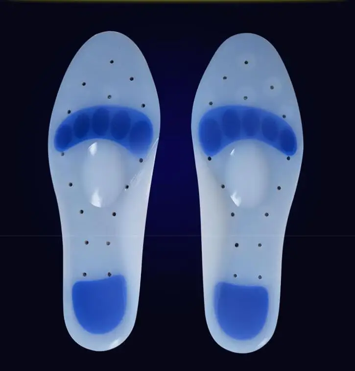 100% силиконовые обувные стельки для мужчин и женщин облегчения боли в пятке