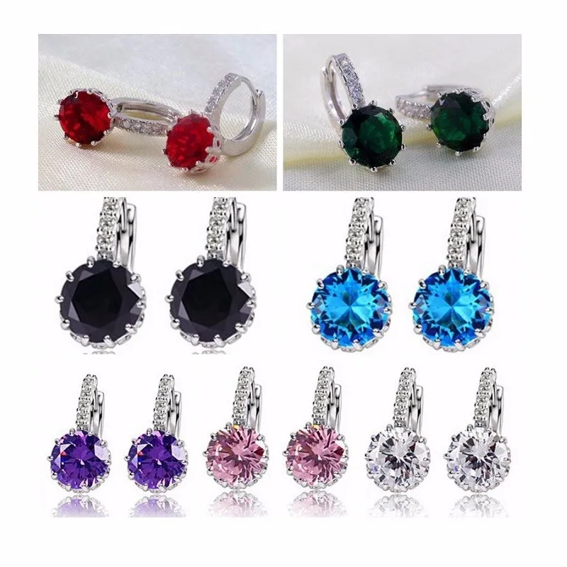 Женские серьги-гвоздики с кристаллами 8 цветов | Украшения и аксессуары