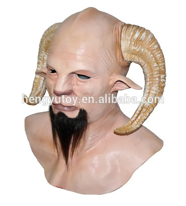 

Realistic Goat Devil Demon Horned Beast Adult Latex Krampus Mask