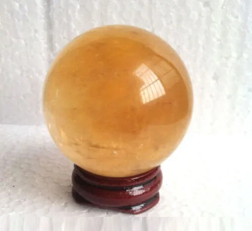 40 мм + подставка натуральный цитрин Кальцит Кварцевый Кристалл Сферический шар