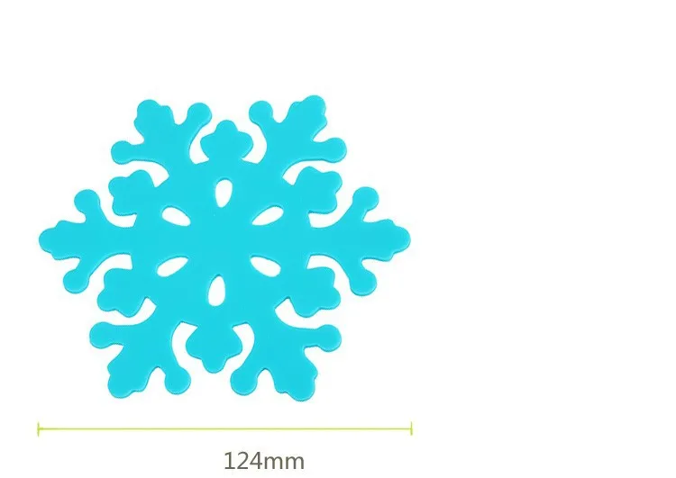 125*125*2 мм эко-Цвет Снежинка Pad Coaster Нетоксическо силиконовый коврик бар украшения 20 шт./лот sh035