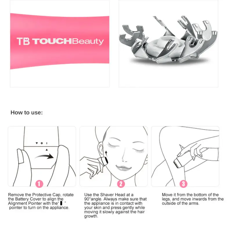 TOUCHBeauty Мини Электробритвы Женщин, Удаление волос для Тела, лицо, подмышек TB-1653