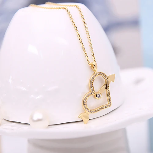 2017 Новый Женский Rhinestone Сердца Ожерелье Стержня Уха Серьги Кольцо Комплект