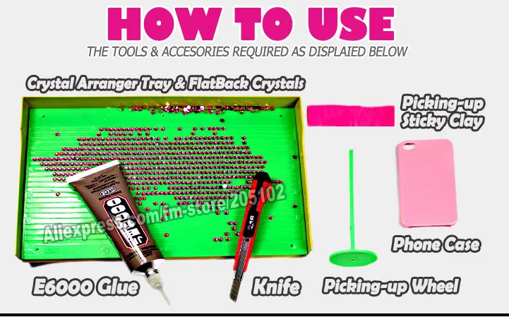 Очень полезным! DIY кристалл подобрать колеса+ липкая глина набор, чтобы забрать горячей фиксации и не горячей фиксации плоской задней части стразы для ногтей камни