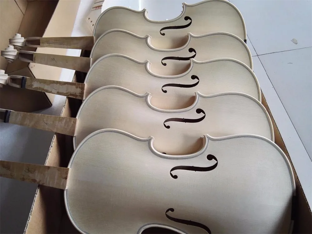Unfinshed Flamed Maple Wood Back White 4/4 Violin Europen Spruce Top |