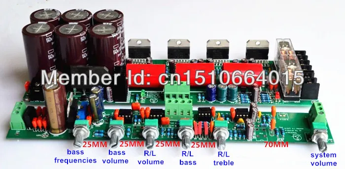 Diy kit 2,1 Плата усилителя tda7294 tda7293 усилитель с защитой динамиков 2,1 сабвуферный усилитель предусилитель задний отдельный