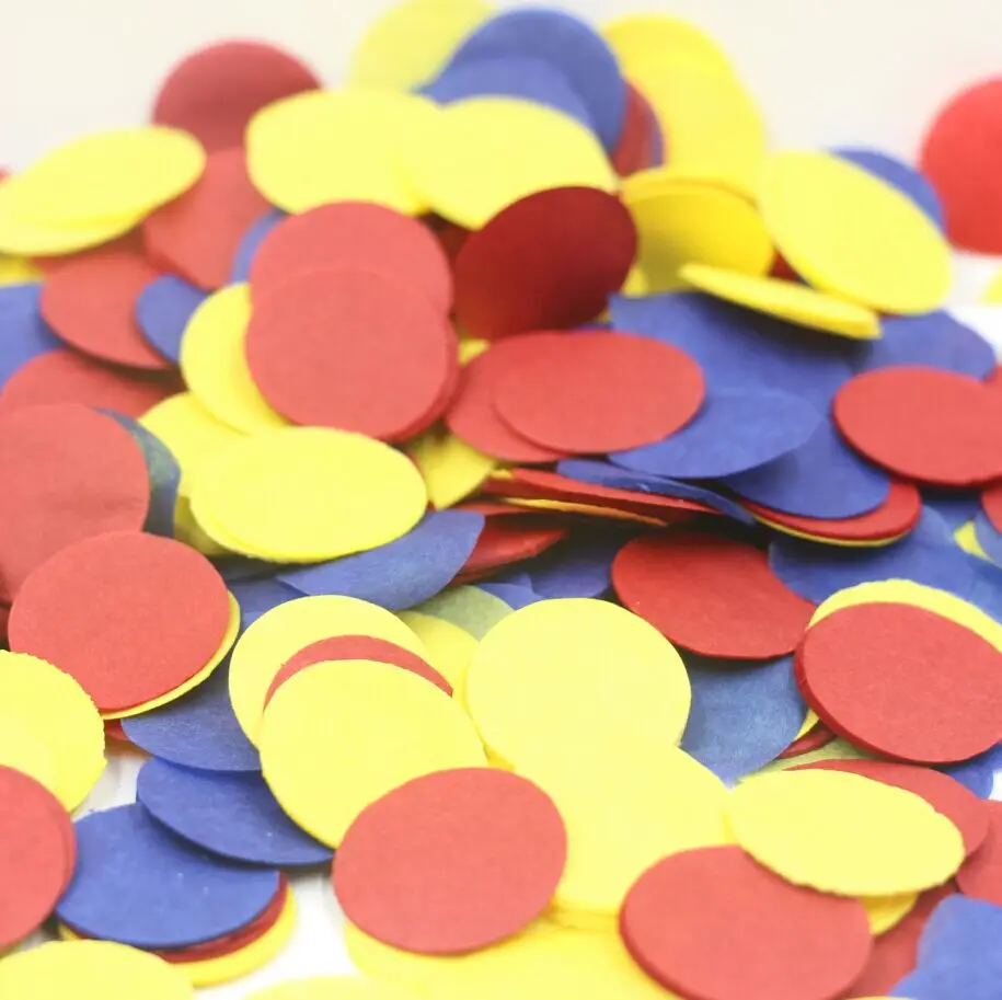 1000 шт 1 дюйм карнавал вечеринка Декор красный желтый и синий конфетти Соник цирк