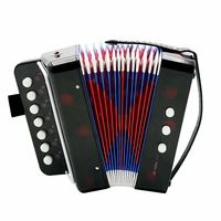 mini 7 key accordion durable 2 bass accordion educational musical instrument toy for amateur beginner best gift black