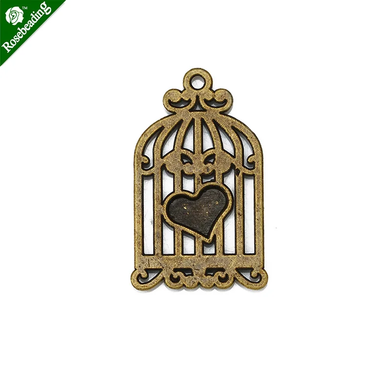 10 антикварных подвесок в клетку свободный кулон виде птицы для ожерелья подвески