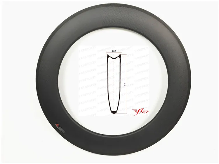 Farsports 700C высокопрофильные Углеродные велосипедные диски трубчатые 88 мм x 20 5 с