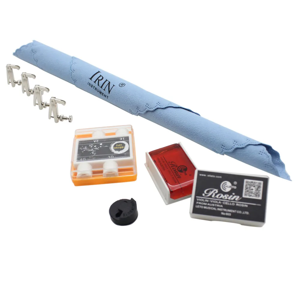 5-in-1 Violin Accessory Set Kit with Round Mute Rosin Polish Cloth Pitch Pipe Fine Tuner for 3/4 4/4 | Спорт и развлечения