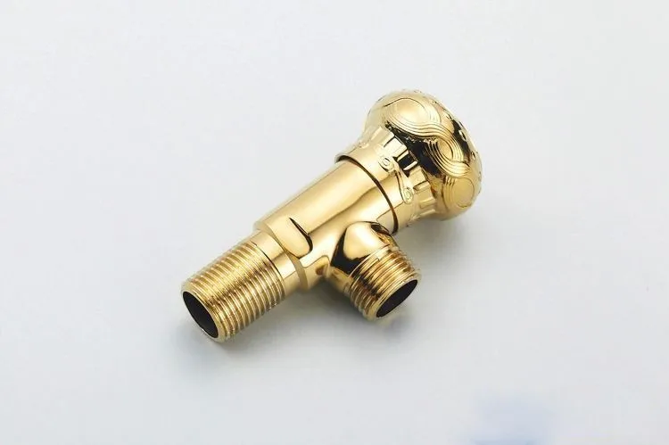 Кран запасные части 1/" x 1/2" роскошный золотой Латунный угловой переключатель для ванной комнаты водостопа Туалет заполнения треугольные клапаны HJ-0318K