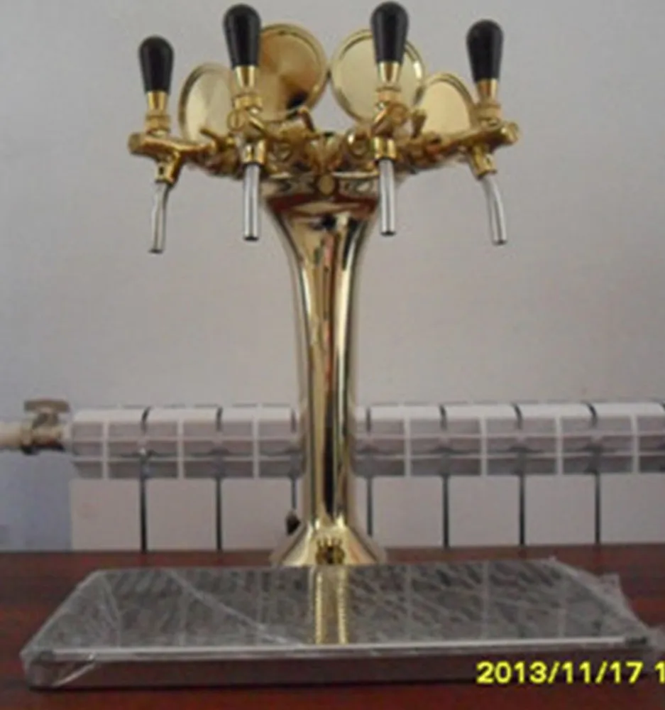 Новый кран для пива 4 линии Золотая башня кегериатора барная стойка пивная