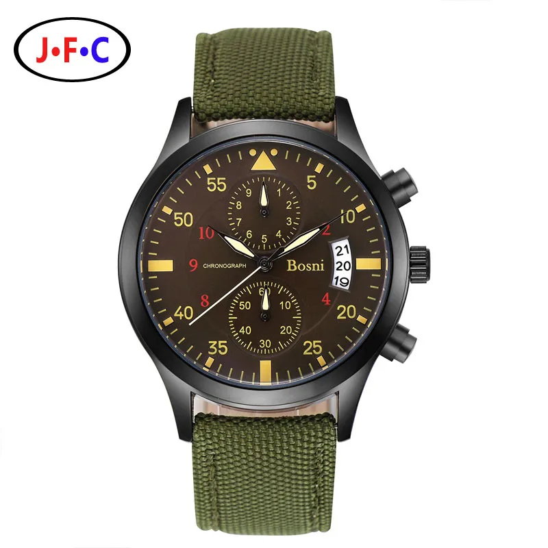 2017 Часы Мужчины Luxury Brand Мода Повседневная Спорт Золотые Кварцевые Полный