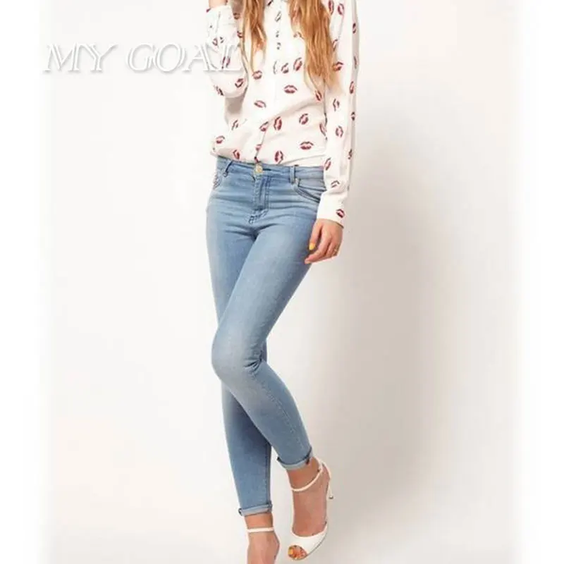 Весна женщин Поцелуи Блузки Красные Губы Печати Шифон Повседневный Дамы Рубашка