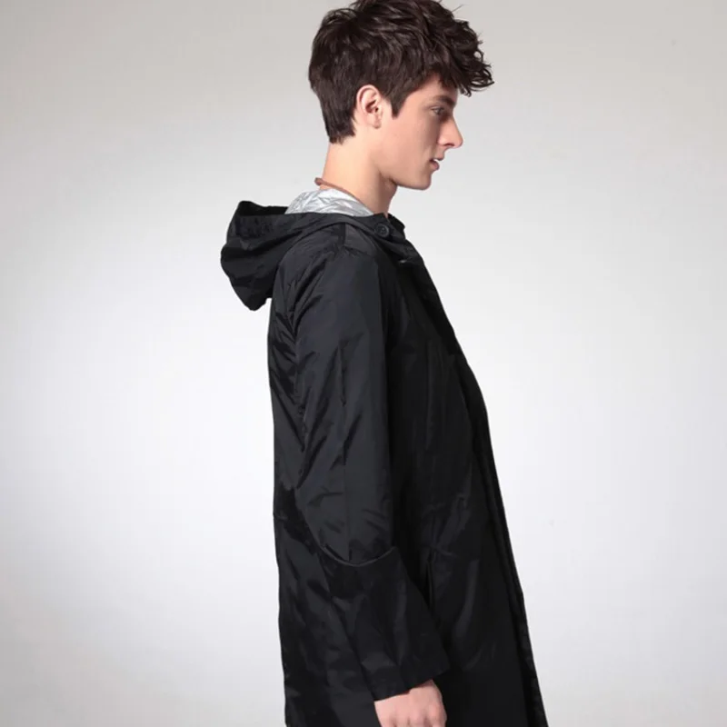 Повседневный мужской плащ с капюшоном из нейлона непромокаемое пончо|raincoat with