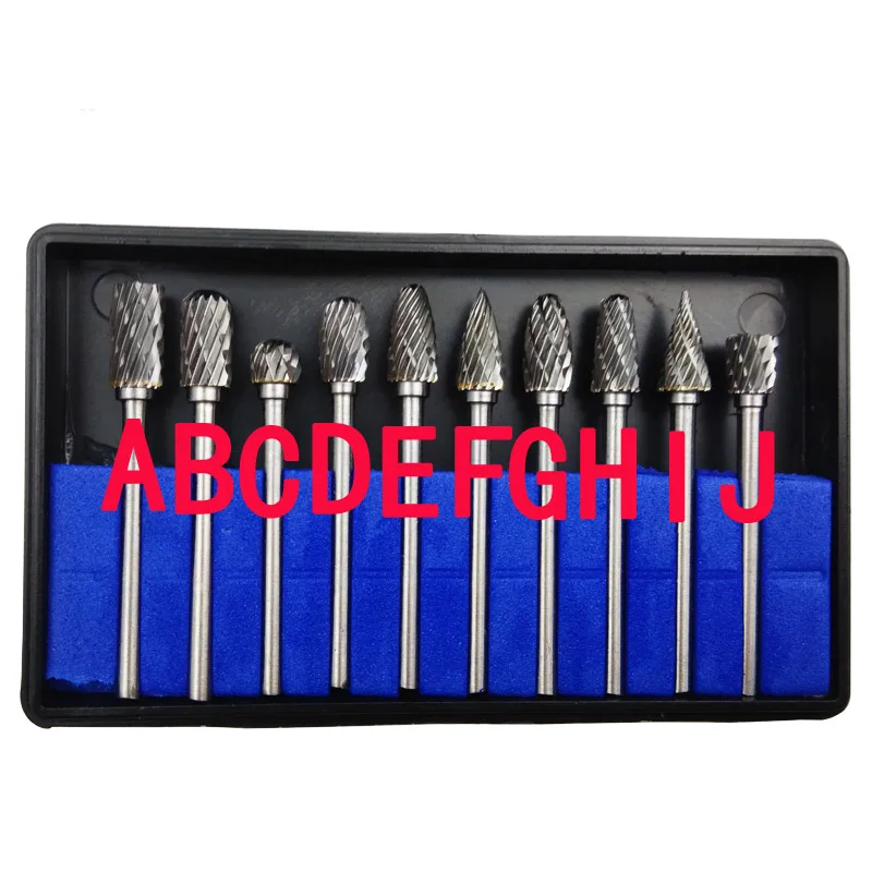 10-Piece 1/8 Shank Tungsten Carbide Milling Cutter Set - Rotary Drill Bits with Countersink HSS Steel Cone - 3x6mm Diamond Drill Bit Set image 5
