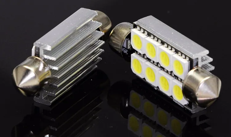 10 шт./лот 41 мм 5050 8smd Белый Micro Генеральный автомобиля гирлянда светодиодная